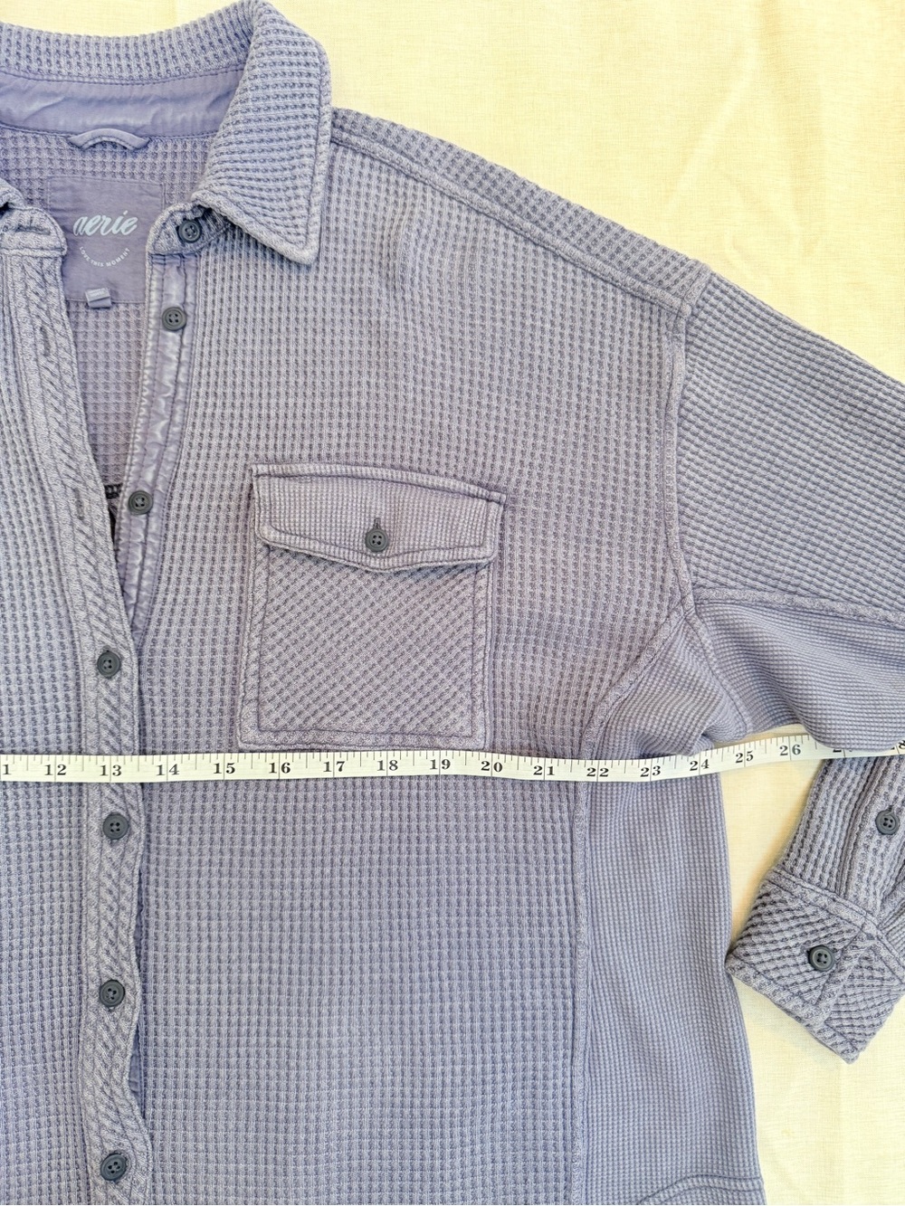 Aerie Lavender Waffle Knit Button Front XS - Picture 4 of 8